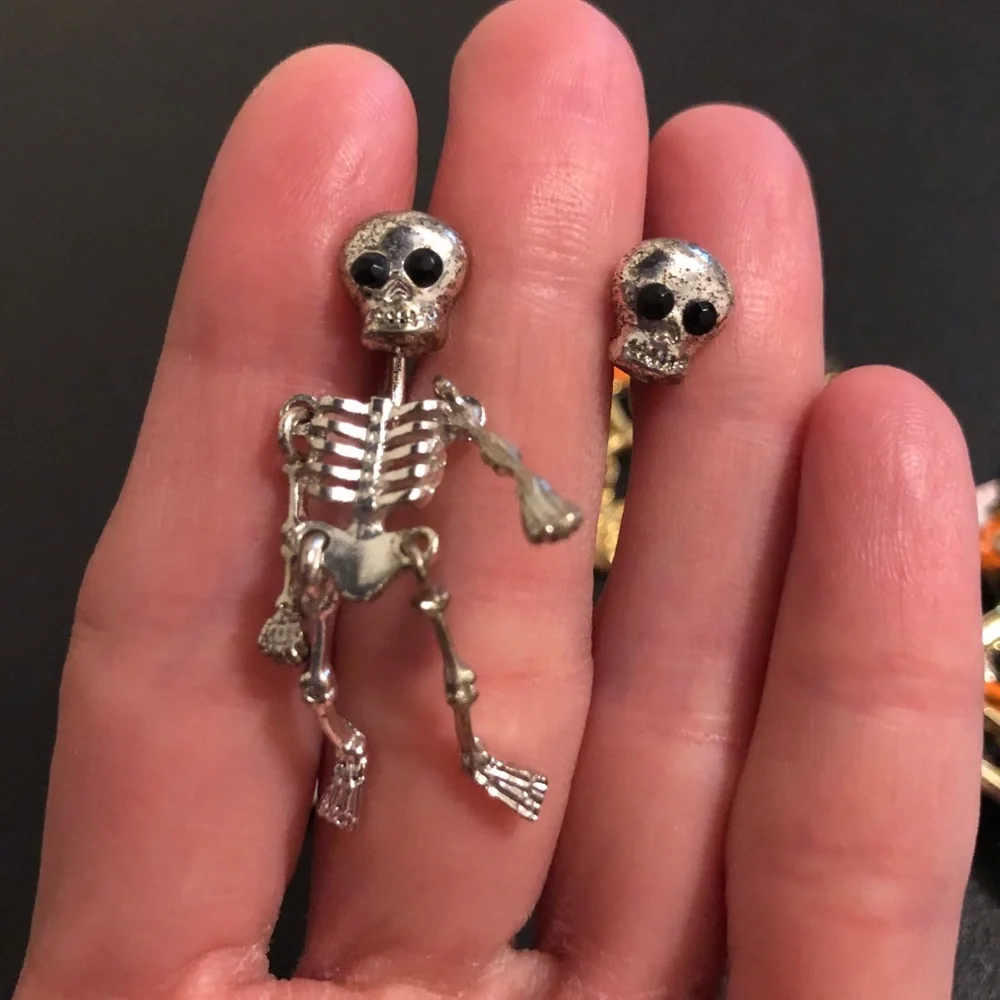 Halloween Pin Set - Happy Halloween, Witch & Skeleton